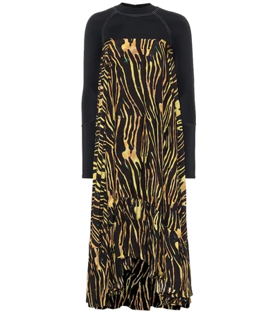 【MARINE SERRE】 salamander print dress Marine Serre Salamander Print Long Sleeve Hybrid High/low