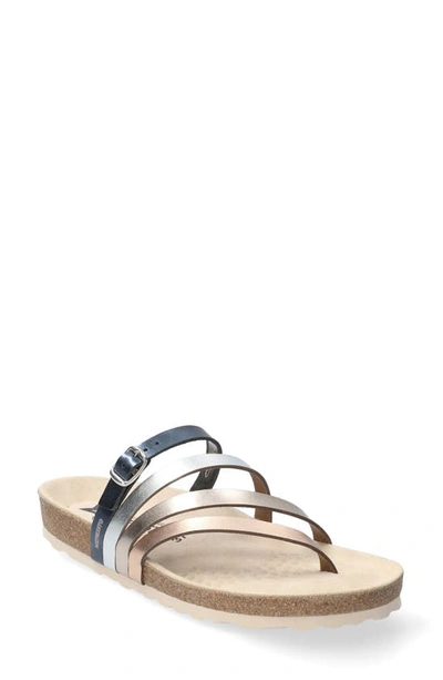 Mephisto Natty Slide Sandal In Old Pink Star Leather
