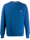 Ps By Paul Smith Zebra Logo Crew Neck Sweat In Blue