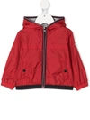 Moncler Babies' Hooded Rain Jacket In Red