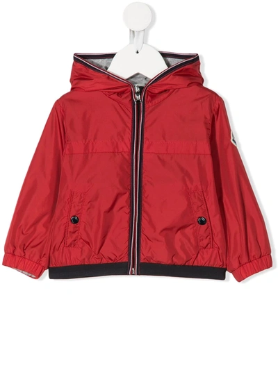 Moncler Babies' Hooded Rain Jacket In Red