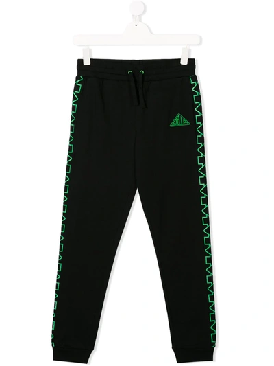 Stella Mccartney Teen Arrow-print Track Trousers In Black