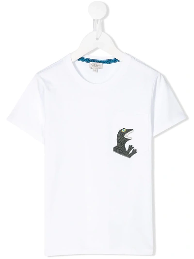 Paul Smith Junior Teen Dino Graphic Print T-shirt In White