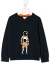 Paul Smith Junior Teen Astronaut Graphic Jumper In Blue