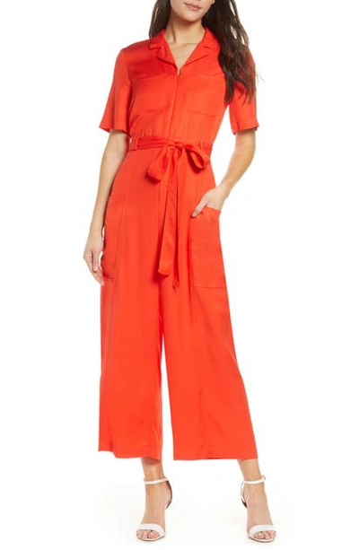 French Connection Belted Utility Jumpsuit-red In Poppy Red ModeSens