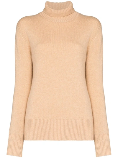 Ply-knits Oversized Turtleneck Cashmere Sweater In Neutrals