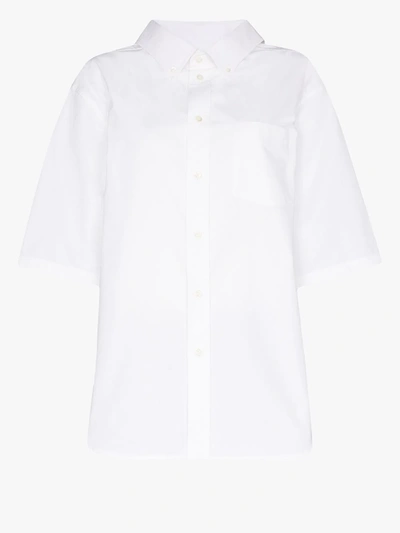 Balenciaga Swing Cotton Poplin Shirt In White