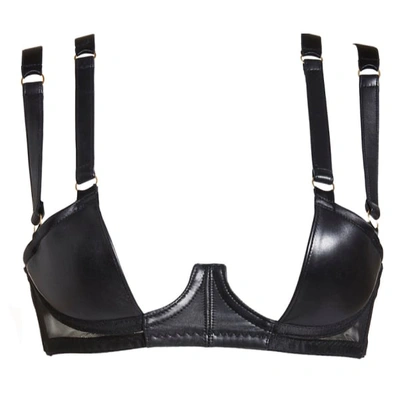 Something Wicked Nina Leather Demi Bra With Half Cups