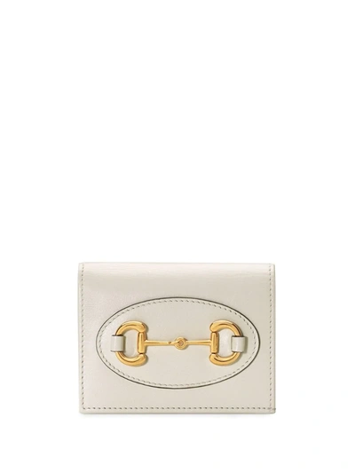 Gucci Horsebit 1955 Card Case Wallet In White