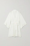 Eberjey Naya Mademoiselle Lace-trimmed Stretch-modal Robe In White