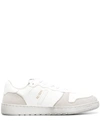 Re/done 80s Basketball Perforated Leather And Suede Sneakers In White