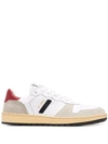 Re/done 80s Basketball Perforated Leather And Suede Sneakers In White/beige