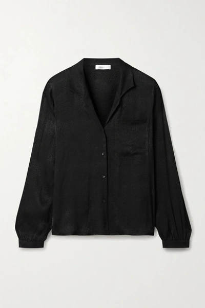 Anine Bing Lilah Satin-jacquard Shirt In Black