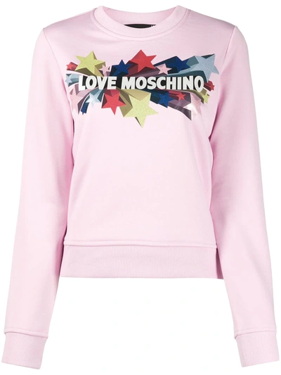 Love Moschino Star Print Jumper In Pink