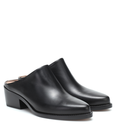 Legres Leather Mules In Black