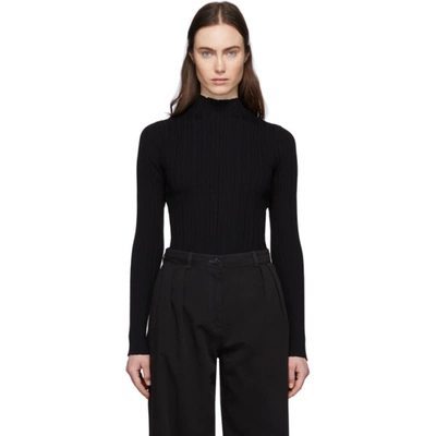 Acne Studios Ribbed-knit Cotton-blend Sweater In Mock Neck Sweater