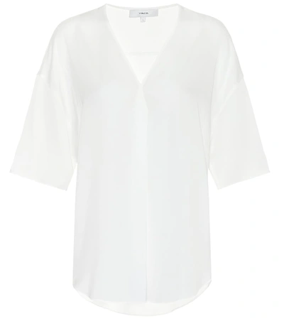 Vince Stretch-silk Blouse In White