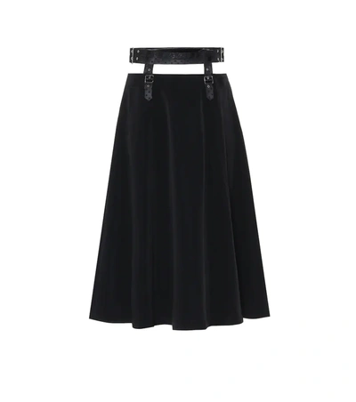 Noir Kei Ninomiya High Waist Satin Skirt W/ Belt In Black