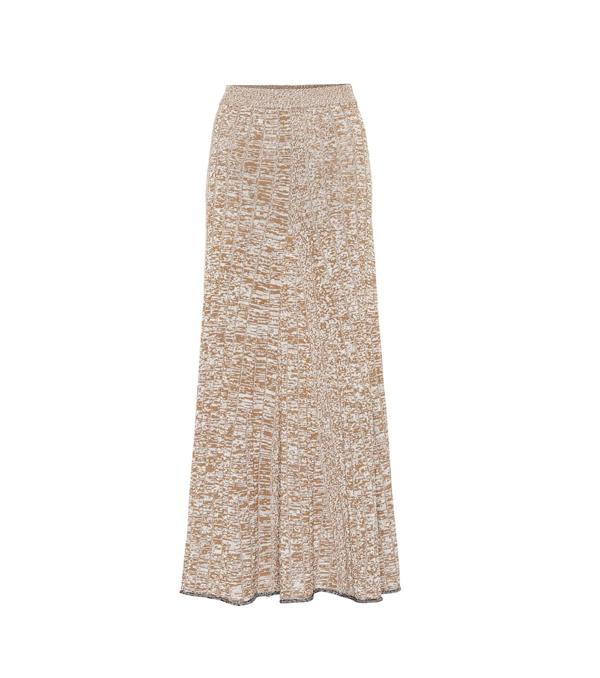 ribbed knit maxi skirt