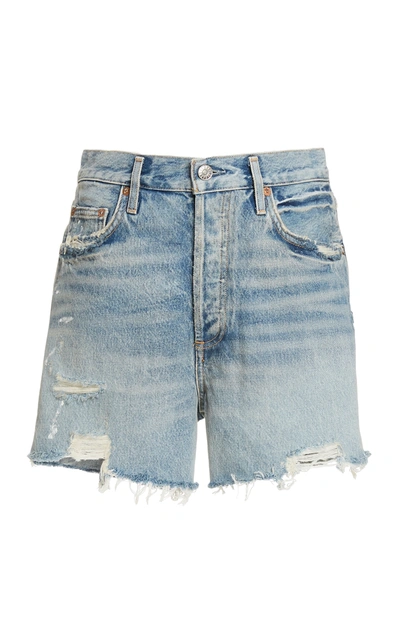 Agolde Women's Dee Rigid High-rise Distressed Shorts In Muse