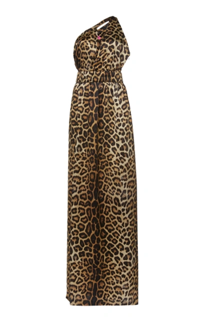 Gauge81 Tokyo Leopard Print Silk Keyhole Dress In Animal