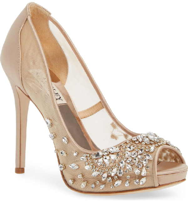 badgley mischka latte satin