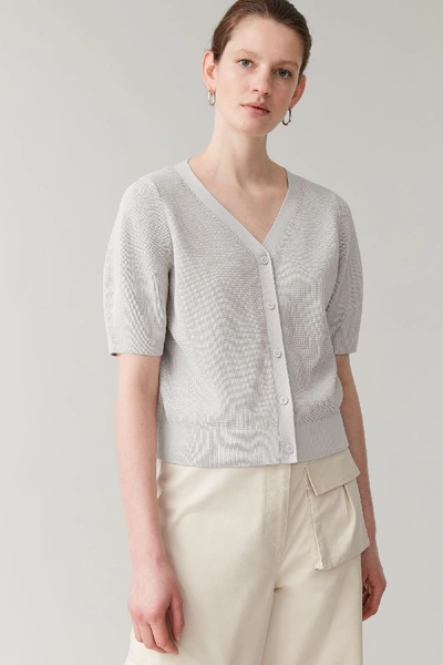 Cos Short-sleeved Cardigan In Grey