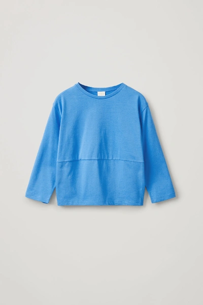 Cos Kids' Rounded Organic Cotton Top In Blue