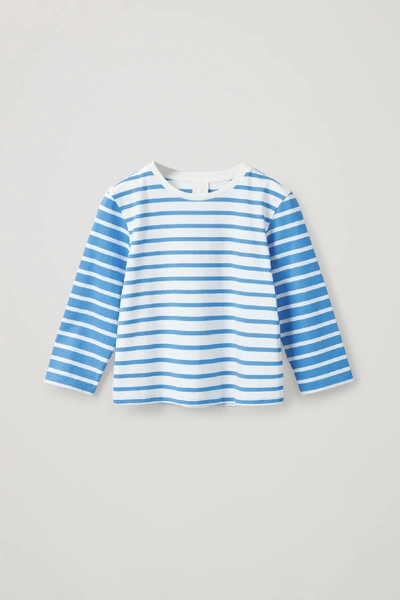 Cos Kids' Striped Organic Cotton Top In Blue