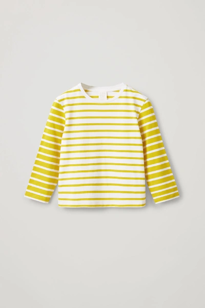 Cos Kids' Striped Organic Cotton Top In Yellow