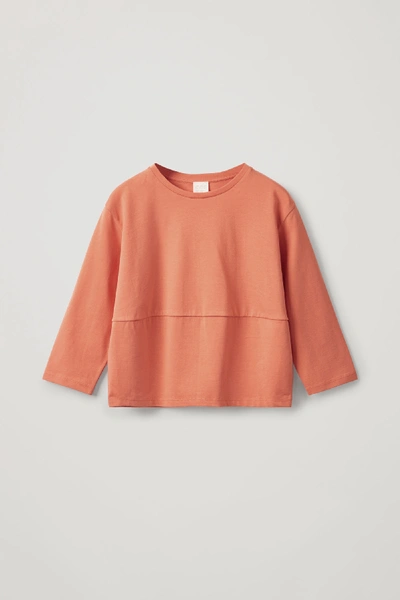 Cos Kids' Rounded Organic Cotton Top In Orange