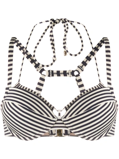 Marlies Dekkers Striped Push-up Bikini Top In Blue