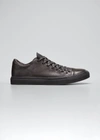 John Varvatos Men's Reed Tonal Leather Low-top Sneakers In Stone Gray