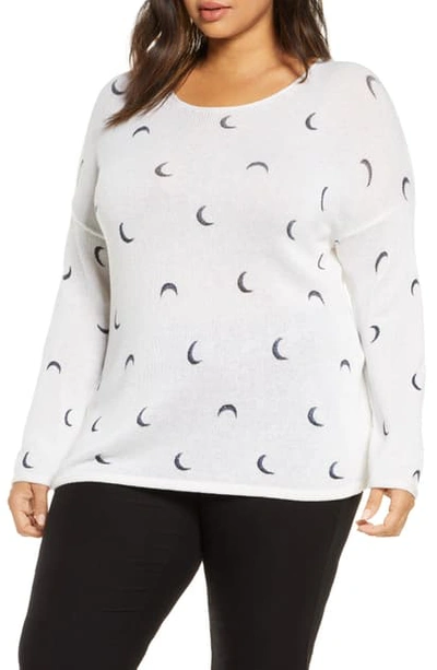 Nic + Zoe Plus Size Over The Moon Sweater In White Multi