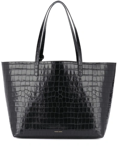 Mansur Gavriel Crocodile Embossed Effect Tote Bag In Black