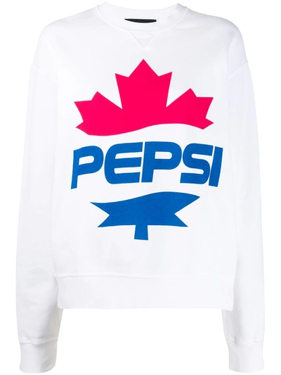 Dsquared2 #d2xpepsi Logo Print Sweatshirt In White