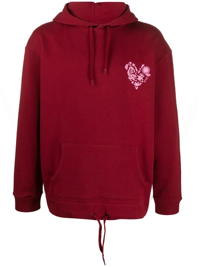 Kenzo Drawstring-hem Hoodie In Red