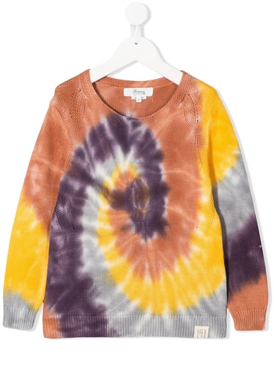 Bonpoint Kids' Tie-dye Print Sweatshirt In Brown