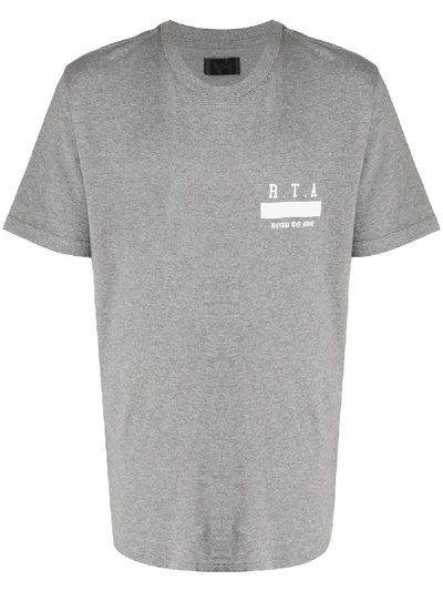Rta Star Print Round Neck T-shirt In Grey