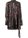 Saloni Multicoloured Long Sleeved Dress In Black