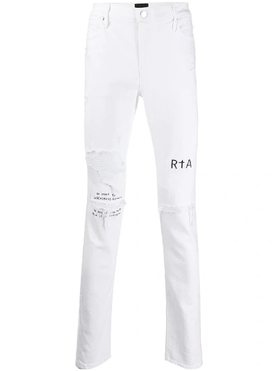 Rta Distressed Skinny Fit Jeans In White