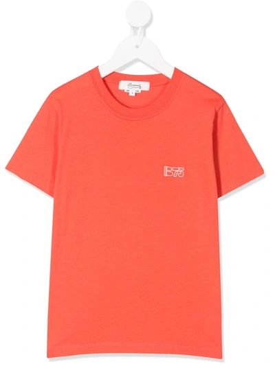 Bonpoint Kids' Chest Logo T-shirt In Orange
