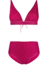 Oseree Lumiere High-rise Metallic Bikini In Fuchsia