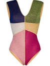 Oseree Lumière Colour Block Swimsuit In Blue