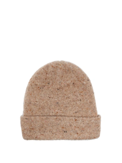 Acne Studios Peele Ribbed Wool-blend Beanie Hat In Brown