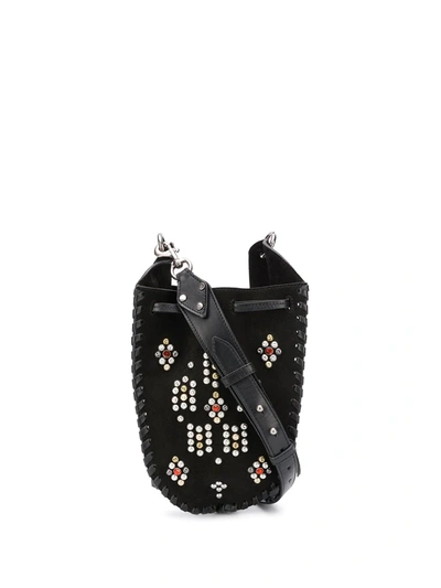 Isabel Marant Radja Studded Suede Cross-body Bag In Black
