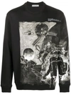 Valentino Space-print Cotton-blend Sweatshirt In Black