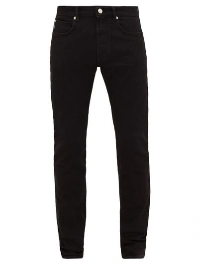 Versace Sunglasses-embroidered Skinny-leg Jeans In Black