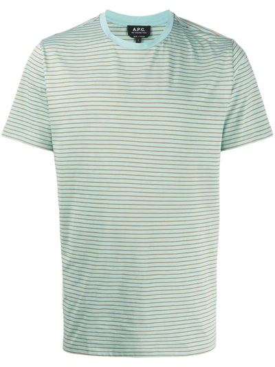 Apc Orson Striped Cotton-jersey T-shirt In Camel