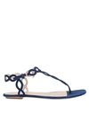 Sergio Rossi Toe Strap Sandals In Blue